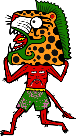 Pouzza del Carmen mascot — jaguar dancer